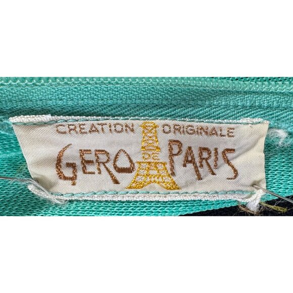 Vintage 70s dress, aqua/mint, Mod maxi gown with bell sleeves, scoop neck - Picture 8 of 10